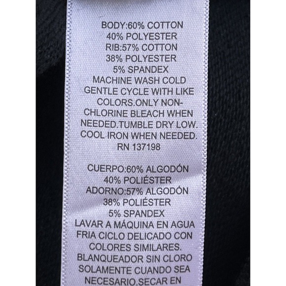 Danielle Bernstein French Terry Black Boho Long Sleeve Sweatshirt SZ Small - Picture 10 of 14